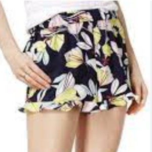 Maison Jules Floral/Tropical Print Flutter Hem Shorts
